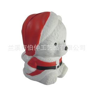 Jouet de Noël pour chien en plastique souple et rebondissant, jouet couineur pour animaux de compagnie, blanc BZ1122 - Product Image 1