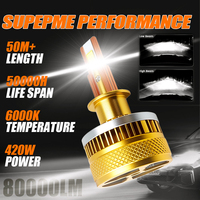 Chenlang Super Haute Puissance Auto Phare 420W 40000LM H1 H7 9005 9006 H11 H4 Voiture Ampoule Lumière Canbus Six Tubes De Cuivre LED Phare