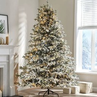 NINI Arbre de Noël artificiel sur pied avec lumières LED, en velours, décoration d'intérieur de haute qualité