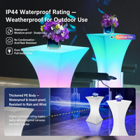 Table de bar lumineuse LED RGB réglable en hauteur, étanche, pour hôtel, salon et réception de mariage, avec tabouret de bar LED