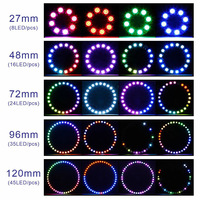 Bande lumineuse annulaire pleine couleur WS2812B 5050 avec circuit intégré, contrôle individuel par point, panneau circulaire Angel Eye, bande LED rigide IP20
