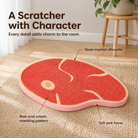 Grattoir pour chat en papier kraft blanc imprimé de forme spéciale, résistant à l'usure, non pelucheux, en papier importé, planche à gratter pour chat Jemow