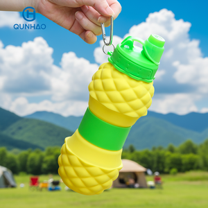 Botella de Agua Plegable de Silicona de Colores para Niños, Libre de BPA, Reutilizable, para Beber Directamente, para Viajes, Campamentos, Senderismo y Excursiones - Product Image 3