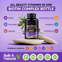 Capsules de biotine, kératine et collagène pour les cheveux, la peau et les ongles - Complément alimentaire beauté pour adultes, ingrédients naturels, éclaircissement de la peau