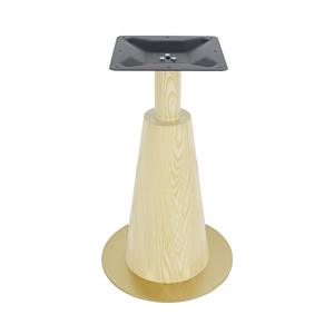 Basso profilo squisito titanio trafilatura diritta telaio venatura del legno a forma di colonna di colore in acciaio inox piedini da tavolo - Product Image 1