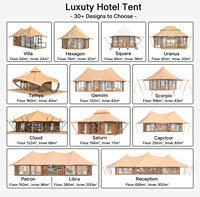 Suite de glamping de luxe romantique préfabriquée pour couples au Botswana, tentes extérieures de type villa avec structure en acier dans le désert