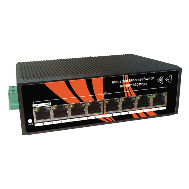 Good Quality DC 48-57V Industrial PoE Switch 8 Ports 10/100/1000Mbps Industrial PoE Switch