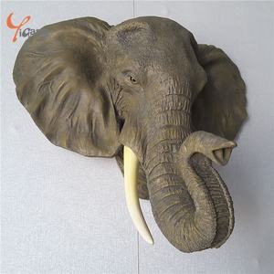 Scultura animale in resina appesa <span class=keywords><strong>da</strong></span> <span class=keywords><strong>parete</strong></span> con testa di elefante progettata su misura per interni ed esterni decorazione di sfondo artigianato di fabbrica - Product Image 5