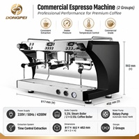 Machine à café expresso professionnelle 2 groupes en acier inoxydable, 9 bars de pression, pour barista, idéale pour les cafés