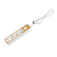 Regleta de enchufes de madera estándar UE OEM/ODM con 3 tomas de CA de 16A, interruptor, puertos USB-A y Tipo-C para mesa, PP
