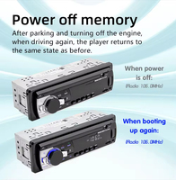 Lecteur MP3 universel pour voiture 1 Din en gros avec radio FM, entrée AUX, USB pour carte SD, microphone intégré, chargeur de voiture - 1 an