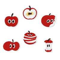 Écusson brodé personnalisé motif pomme rouge mignonne dessin animé, thermocollant pour vêtements, vestes, sacs à dos, réparation DIY, vente en gros en vrac, direct usine