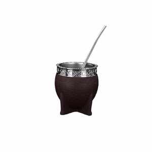Tasse à yerba mate en acier inoxydable 304, <span class=keywords><strong>gourde</strong></span> à thé argentine, tasse à yerba mate personnalisée avec paille bombilla et brosse de nettoyage - Product Image 1