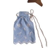JXANRY Robe rayée tout en coton brodée pour animaux de compagnie Robe de princesse Yorkshire Bebear fraîche et respirante