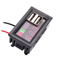 Indicateur de capacité de batterie au lithium LIXINCAcid, affichage numérique LED rouge et bleu, voltmètre, double USB, testeur de tension, mesure
