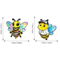 2 styles de broches en émail abeille mignonnes en alliage de zinc, style dessin animé graffiti, pour sweat à capuche, badges animaux, bijoux
