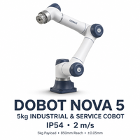 Bras robotique collaboratif 6 axes pour Nova 5, 5 kg, portée 850 mm, IP54, Cobot industriel avec capteurs de sécurité et moteur PLC
