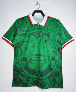 Hochwertiges Retro Mexico Green Fußball trikot Fußball Camisetas Man Shirt mit benutzer definiertem Logo Automat isierte Schneid technik - Product Image 5