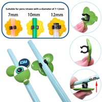 Ensemble de 50 crayons de couleur décoratifs pour enfants, best-seller transfrontalier, avec clip anti-perte détachable en caoutchouc souple PVC