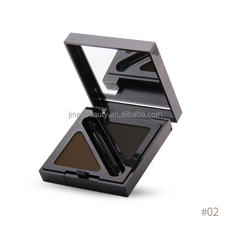 Custom vegan eye makeup brow powder dark light brown black brow palette double color waterproof eyebrow powder