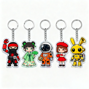 Porte-clés personnalisé en acrylique avec divers personnages; <span class=keywords><strong>Ninja</strong></span>, Geisha, Astronaute, Chef, <span class=keywords><strong>Robot</strong></span> pour des cadeaux uniques et des objets de collection - Product Image 1