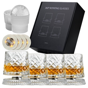 Verre à whisky innovant avec base rotative, coupe en cristal <span class=keywords><strong>Melon</strong></span> pour bar à domicile et pub, avec emballage cadeau <span class=keywords><strong>de</strong></span> luxe, tasse moderne pour spiritueux - Product Image 1