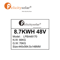 Batterie au lithium Felicity Solar 8,7 KWh Lifepo4, batterie au lithium de qualité A+, 48V 170AH, stockage d'énergie domestique