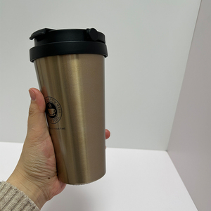 17oz 500ml <b>Double</b> <b>Wall</b> Stainless Steel Coffee Tumbler Cup with Portable Handle Lid Custom Logo - Product Image 6