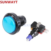Interrupteur à bouton-poussoir LED rond de 45mm avec 5 couleurs pour machines d'arcade et de grue