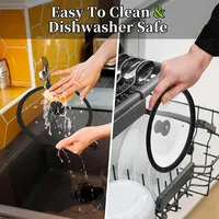 Couvercle en verre trempé ventilé de 26 cm pour casseroles et poêles, résistant à la chaleur, anti-éclaboussures pour micro-ondes, écologique, fabriqué en Chine continentale