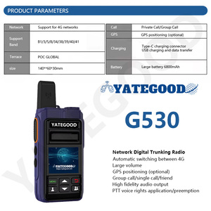 Yategood G530 zello walkie talkie <span class=keywords><strong>Intercom</strong></span> แบบพกพาพร้อมสแตนด์บายได้นานไม่มีขีดจำกัดระยะ4G 5G รองรับมากกว่า5000km covera - Product Image 4