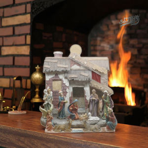 Cuna de Navidad elegante de 15 pulgadas, luz LED, decoraciones para el hogar, artesanías de resina, cuna de Navidad para interiores de poliresina, hermosa cuna de Navidad - Product Image 6