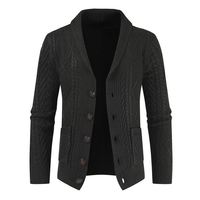 Hiver Chaud Hommes Casual Slim Fit Male Sweaters Jacket Thicken Cardigan Horns Thick Sweater Fashion Button Top Coat
