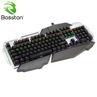Clavier mécanique rétroéclairé super cool BOSSTON MK915 RGB 104 touches Clavier mécanique complet pour ordinateur PC