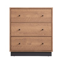Commode à 3 tiroirs personnalisable DIY en panneaux de particules/MDF avec finition stratifiée papier, rangement de chambre au design unique 60x40x89.8cm