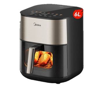 Four à friture sans huile Midea 6L en acier inoxydable avec fenêtre de visualisation, cuisson sans huile, antiadhésif, facile à nettoyer - Product Image 1
