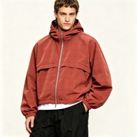 Veste coupe-vent décontractée pour homme, légère, en nylon POWER DRY, à capuche, entièrement zippée, résistante aux déchirures, pour le streetwear