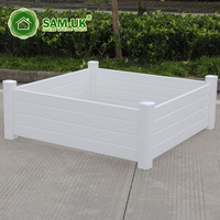 Cheong-uk — boîte de planteur en PVC blanc, facile à assembler, rectangle, plantation de légumes, fleurs rehaussantes, pour lit de jardin