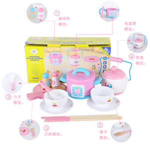 Creative Pretend Play DIY pink <strong>Wooden</strong> <strong>Kitchen</strong> Cooking <strong>Accessories</strong> Set Montessori Educational <strong>Kitchen</strong> <strong>Toys</strong> for Girls Kids - Product Image 4