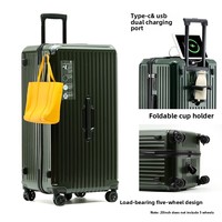Trolley ABS + PC à la mode de 32 pouces avec fermeture à glissière multifonction à 30 mots de passe Serrure TSA de grande capacité pour bagages de voyage étanche