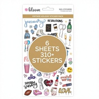 Feuilles d'autocollants de scrapbooking pour planificateur de vacances, autocollants amovibles et repositionnables, 310 autocollants, motif feuille, finition mate