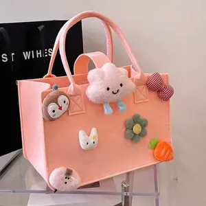 Online Shopping New Style Wholesale Custom Felt Bag Eco-Friendly Hand Made Felt Tote Bags