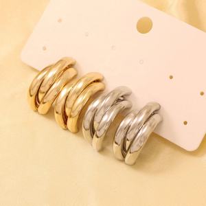 Fashion Gold Plated Lovers and <b>Friends</b> Harley Earrings Personality Semi-circular Design Sense Earrings <b>for</b> <b>Women</b> - Product Image 1