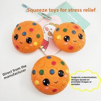 Jouet sensoriel multi-points à presser pour enfants, en PU, simulation de biscuits sandwich, gaufres, pizzas, gâteaux, à rebond lent, vente en gros