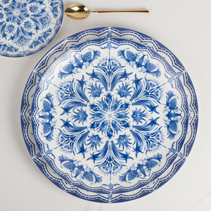 Đĩa Hoa Cổ Phương Tây Bộ Đồ Ăn Tối Màu Xanh Và Trắng Đĩa Gốm Đám Cưới - Product Image 4