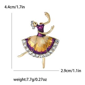 Broche en alliage émaillé pour danseuse en cristal Broche de mode haut de gamme pour dame Costume d'affaires Corsage Bijoux Pin - Product Image 4