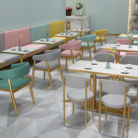Ensemble de meubles de restaurant moderne, chaise et table de banquet, ensemble de table à manger de luxe, sièges de café, canapé de restauration rapide
