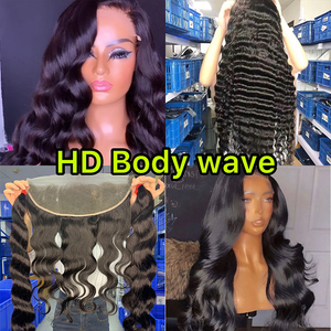 Non trattato Capelli Vergini Umani HD 13*4 Frontal Del Merletto Dell'onda Del Corpo Parrucche di Qualità Superiore 10A Grado Parrucche Del Merletto Con naturale di Colore <span class=keywords><strong>Per</strong></span> Le Ragazze - Product Image 4