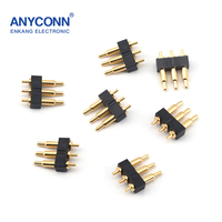 ANYCONN Connecteur de prise USB noir plaqué or personnalisé pour montres intelligentes Bornes LED d'usine Trou traversant durable à ressort