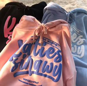 Dropshipping personalizado sudor hombres algodón de gran tamaño Streetwear pulóver multicolor logotipo personalizado 3D Puff impresión sudaderas con capucha - Product Image 1